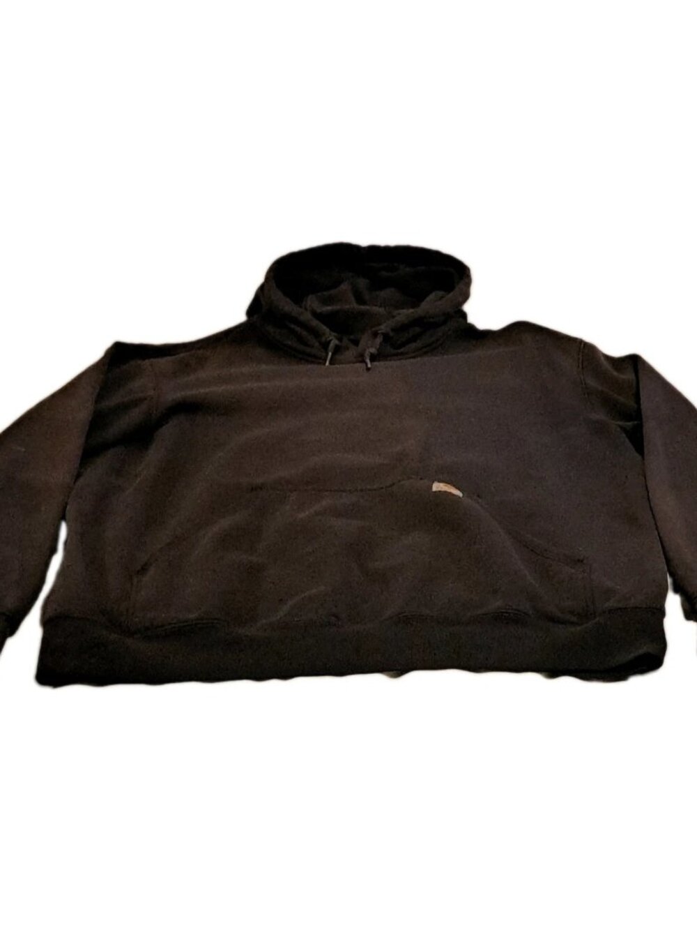 Carhartt Original Fit Mens L Black Pullover Hoodie Workwear Fleece Distressed